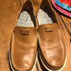 Men’s Olukai Kakaha leather size 11.5 US, 44.5 moccasin/slides/driving/boat/dock